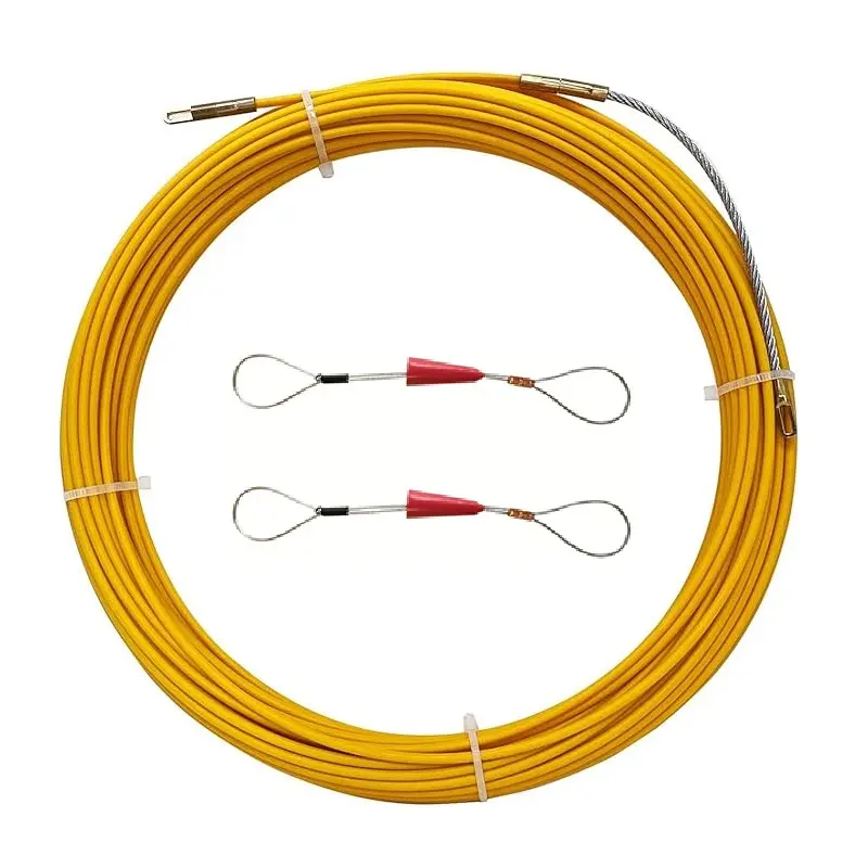 3mm Fiberglass Fish Tape, Includes 2 fish belt tighteners, Duct Rodder Fishtape Wire Puller, 33ft/66ft/98ft Lengths Non-Conductive Electrical Wire Threader for Wall and Condui Wiring Installation, Fiberglass Cable Puller Fish Tape