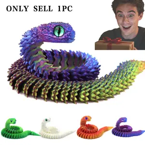 3D Printed Flexible Snake, 1 Count Creative Snake Toy, Ideal Holiday Gift for Reptile Lovers, Creative Display for Home Office Decor, Ornaments, Home Decor Accessory, Decorative Fidget Figurine