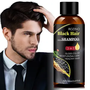 3 in 1 Black Hair Shampoo, 1 Box Deep Cleansing Black Hair Shampoo for Men, Hair Care & Styling Product for Men, Hair Care Product for Daily Use, Haircare