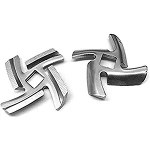 5# Stainless Steel Meat Grinder Blade Knife Cutter Compatible with Size 5 Meat Grinder, Fits Kitchen 2 Pack