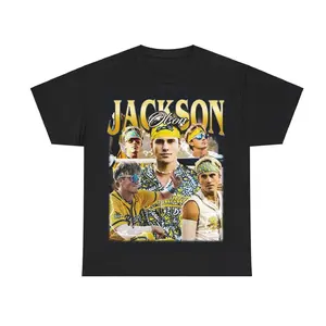 Retro Jackson Olson Baseball T-Shirt, Vintage Soft Tee, Animal Party Fan Gift, Fashion Cotton, Full Colors, Full Sizes, For Men, For Women