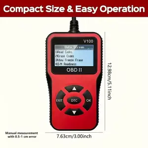 Automotive OBD2 Diagnostic Scanner, Engine Fault Code Reader and Scan Tool for All OBD II Protocol Cars Since 1996