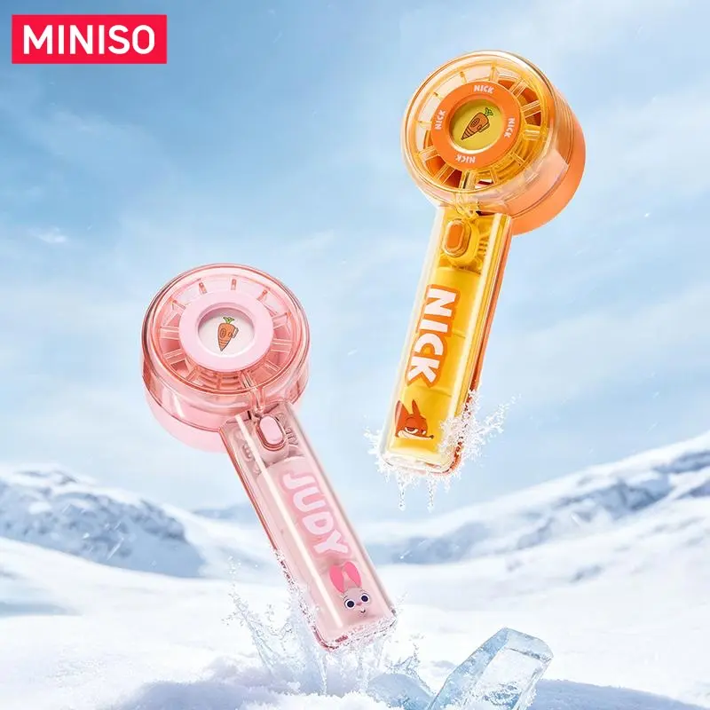 MINISO Disney Zootopia Theme Turbo Handheld Cooling Fan, 2000mAh Rechargeable Cordless Compact Household Fan, Back-to-School Essential for Movie Enthusiasts，Back to school