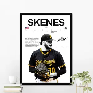 Paul Skenes Pittsburgh Baseball Poster | Hardline Series Wall Art | Aesthetic Game Day Decor | Sports Fan Gift
