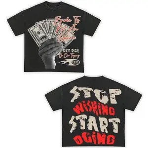 Stop Wishing Start Doing T-Shirt Y2k Clothing Vintage Graphic Tees Top Oversized Streetwear trendy tshirt Christian Faith T-Shirt naruto anime oversize streetwear tee back red hard john cena wwe tee christmas crewneck graphic jenni sweatshirt mexican merr