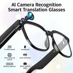 AI Smart Camera Glasses | 164-Language Real-Time Translation | Capture Photos & Videos Anytime — Great for Hiking, Cycling & Travel | Bluetooth Music & Calls | Compatible with Android & iOS | Perfect Gift for Tech Lovers