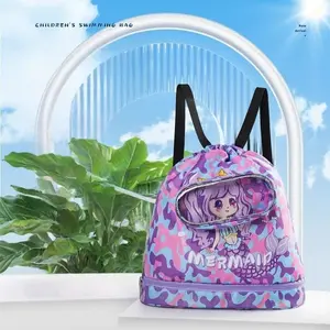Kids Waterproof Swimming Bag, Dry Wet Separated Swim Goggles Backpack, Unisex Beach Storage Pouch, Ideal for Boys & Girls, Swimming Accessories