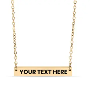 Engraved Necklace Bar 18k