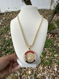 14K Gold Plated Divine Child Pendant Necklace 14K Gold Plated Religious Piece Rope Chain 24 Inch x 2.5mm - Religious Jewelry For All Occasions with Unique Design and Durable Finish