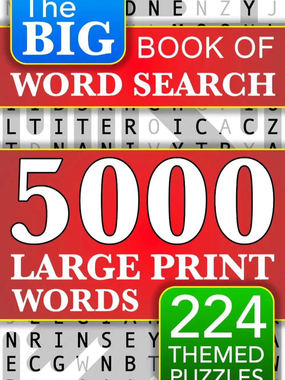 Large Print Puzzle Books for Adults - 224 Themed Word Search Puzzles, 5000 Total Words