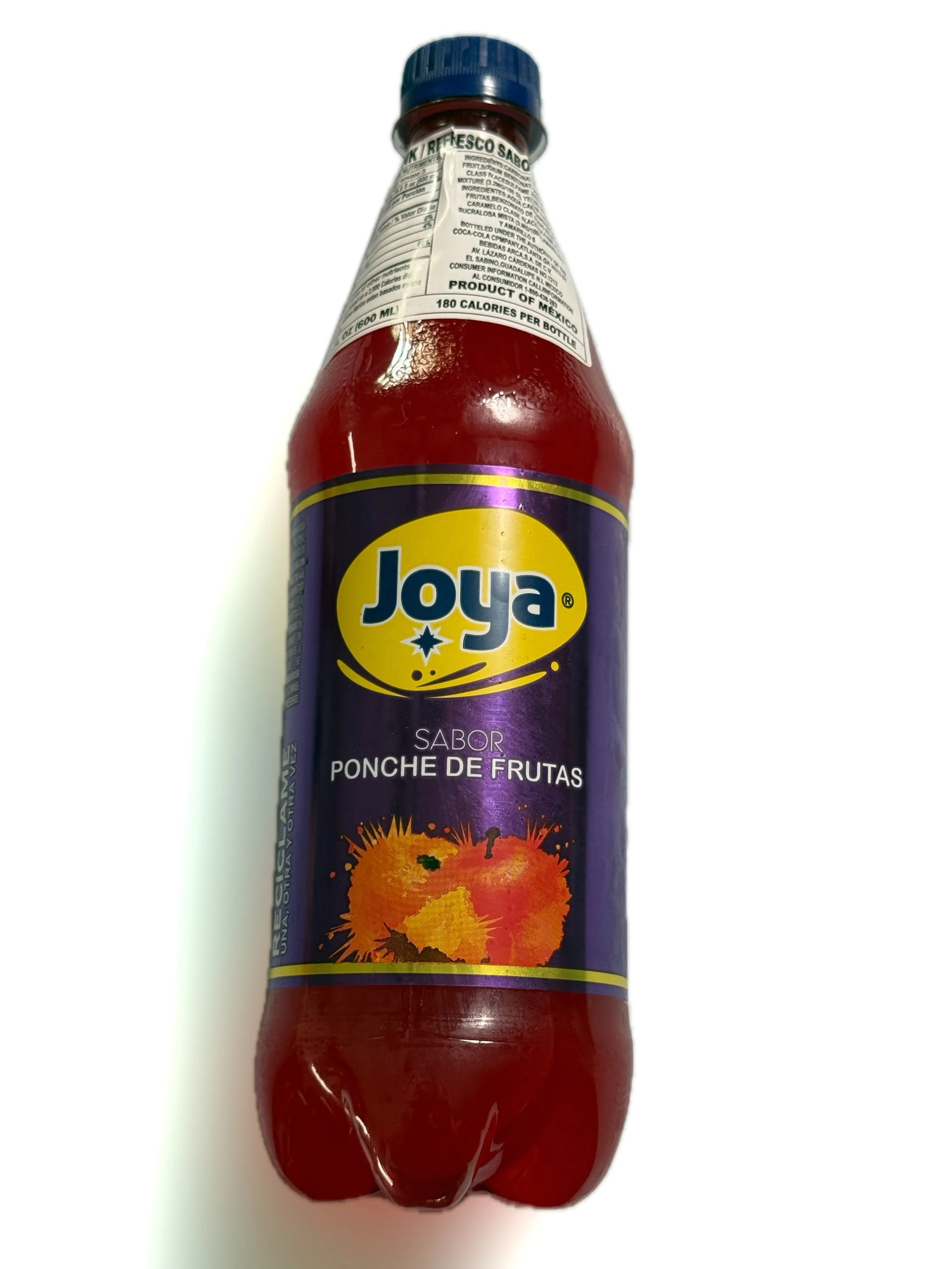 Joya de Ponche de Frutas Mexicana 600 ml | Joya Fruit Punch Soda 20.2 fl oz (600 mL) Mexican Soft Drink