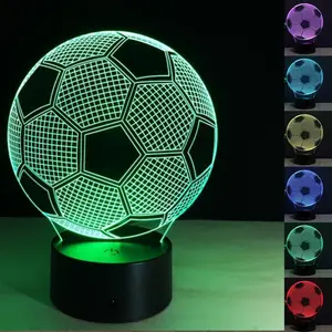 Soccer Gifts 3D Night Light RGB Changing Touch/Remote Contro Soccer 3D Illusion Lamp Birthday Christmas Gifts for Boys Girls, Soccer Stuff Soccer Room Decor