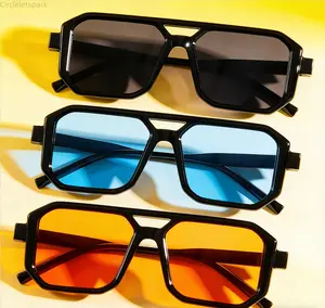 Circleletsspark Set of 3 Men's Square Full-Rim Glasses with Double-Frame Design PC Lenses Minimalist Casual Look Urban Eyewear No Batteries