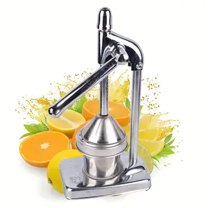 Heavy duty ergonomic handle manual juicer Lemon Juicer stainless steel structure automatic pulp discharge large feed tube easy to clean