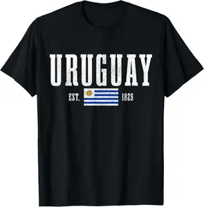 100%cotton Uruguay Est. 1825 Uruguay Flag Roots Pride T-Shirt
