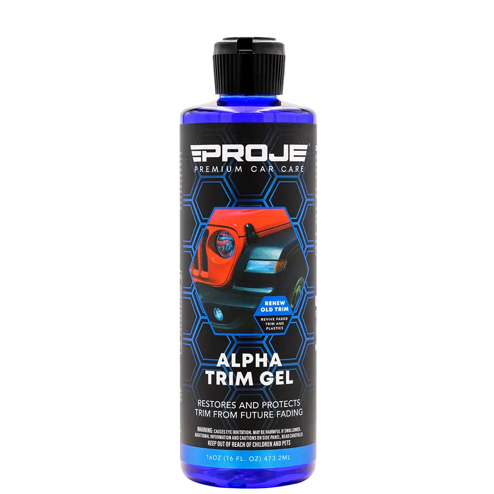 Proje Alpha Trim Gel - Plastic, Vinyl, & Rubber Protectant - Safe on Interior and Exterior Surfaces - Black to Black Trim Restorer - Long Lasting High