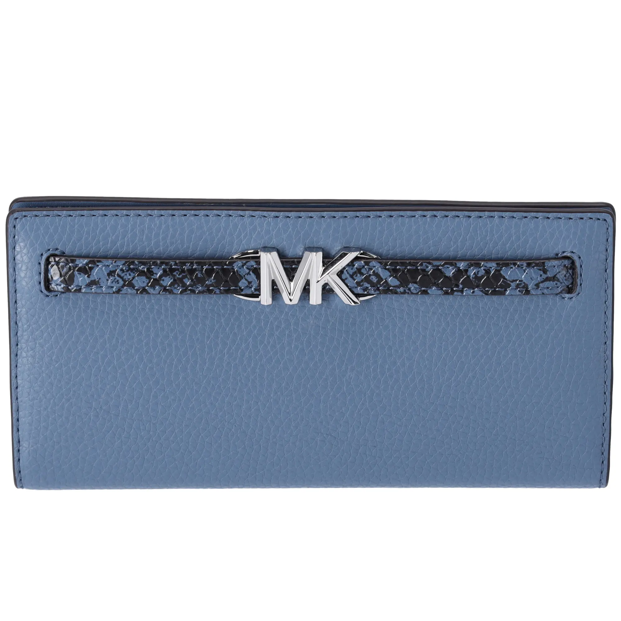 Pre-owned MICHAEL KORS Leather Small Leather Goods Reed Large Bifold Wallet Denim Blue Exotic Multi