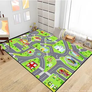 Kids Urban Traffic Play Rug - Interactive Road & Parking Lot Design, Soft Non-Slip Educational Mat for Playroom & Bedroom, Toy Mat for Toddlers & Preschoolers #KidsTrafficRug #InteractivePlayMat #EducationalToy #NonSlipRug