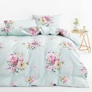 - Comforter Set, Floral Farmhouse Cottagecore Vintage Colorful Pastel Flowers, Soft Lightweight Bedding for Girls, 3 Pieces, Green, Queen Size