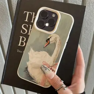 Phone Case - Swan Decorative Painting Pattern for Iphone17Promax Phone Case 17Air/16Promax/16Plus/15Promax/15Pro/15Plus/15/14Promax/14Pro/14Plus/14/13Promax/13Pro/13/12Promax/12Pro/12/11Promax/11 Advanced, Soft Shell, New, Fashion, Protective Case