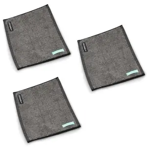 (3 PACK) 2X PRO Charcoal detox® Infused double charcoal Mini size towel Plastic