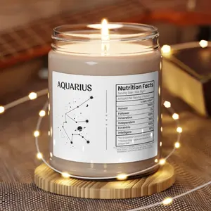 Aquarius - Astrology Signs - Nutrition Facts Candle