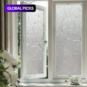 Floral Pattern Removable Decorative Window Sticker, Privacy Film, Static Adhesive Glass Film, Insulation UV Protection, Door & Window Decor #GLOBAL PICKS