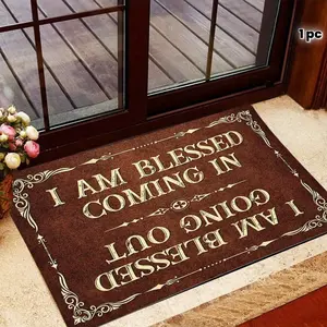1pc Faithgee I'm Blessed Door Mat Welcome Mat I'm Blessed Door Mat Door Mat Indoor/Outdoor Entrance Door Mat