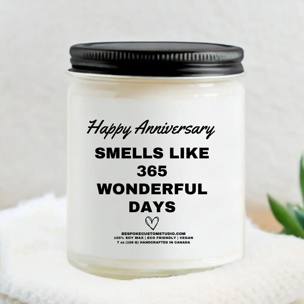 One Year Anniversary Gift, 1st Wedding Anniversary, Personalised Candle Gift for 1 year Wedding Anniversary Gift for Wife, Husband, 365 days