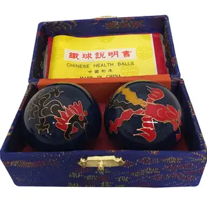 Baoding Balls Chinese Health Massage Exercise Stress Balls 2" Diameter - Blue