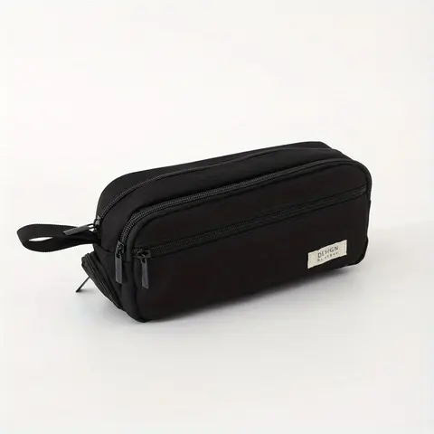 Large Capacity Pencil Case with Zipper, Multi-Layer Pen Bag, Durable Canvas School Supplies Stationery Storage Bag for School Office Travel