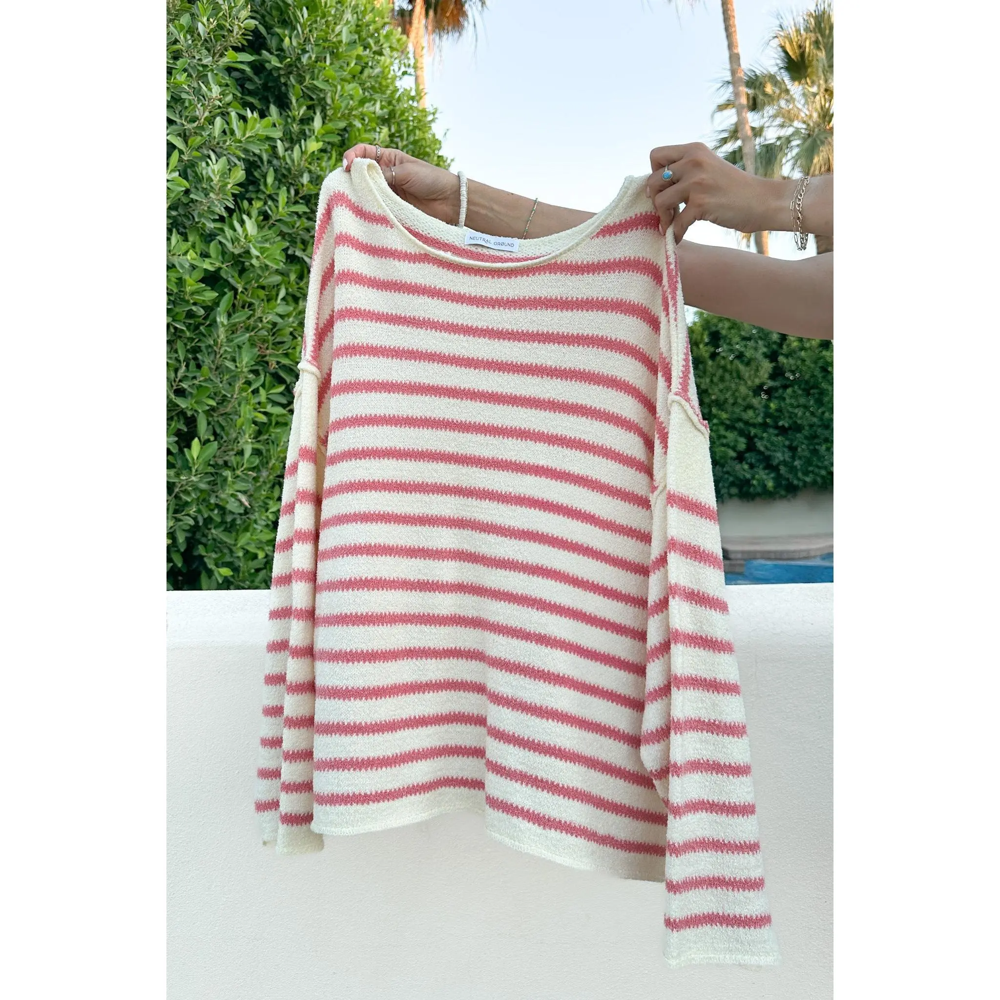 Endless Summer Oversized Sweater in Sunset Pink
