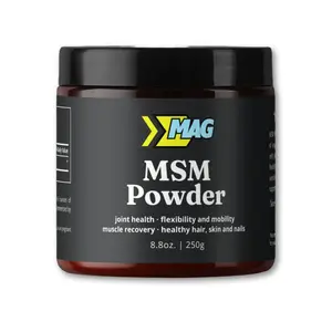 MAG Recovery MSM Powder - 100% Organic Sulfur Crystals for Joint Support, Muscle Recovery, Skin Health, Nail & Hair Growth - Lab Tested - 83 Servings (250g)