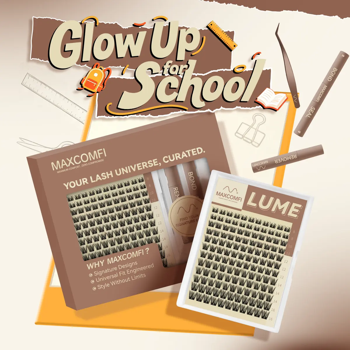 LUME | Maxcomfi DD Curl Cluster 2.0 Multi-Pack | Fluffy Layered Lash Clusters | Vampire Lashes Medium  Lashes Clusters Waterproof Cryproof  Longlasting Party Mother Gifts SummerVibes,sunscreen,back to school