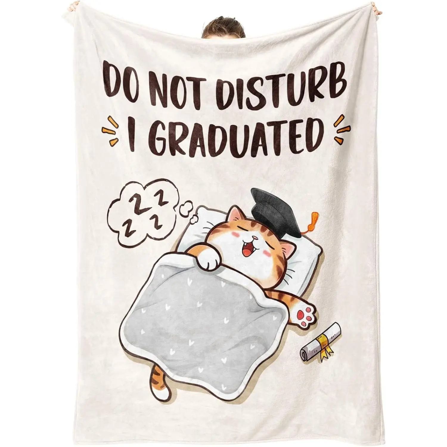 SteadStyle Funny Graduation Gifts for Her Him, Graduation Throw for Nurse LPN RN, 2026 Graduation Decor for Master Degree, High School, PHD, Cute Cat Blankets Gift for High School Senior Night(50*60)