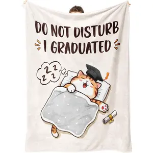 SteadStyle Funny Graduation Gifts for Her Him, Graduation Throw for Nurse LPN RN, 2026 Graduation Decor for Master Degree, High School, PHD, Cute Cat Blankets Gift for High School Senior Night(50*60)