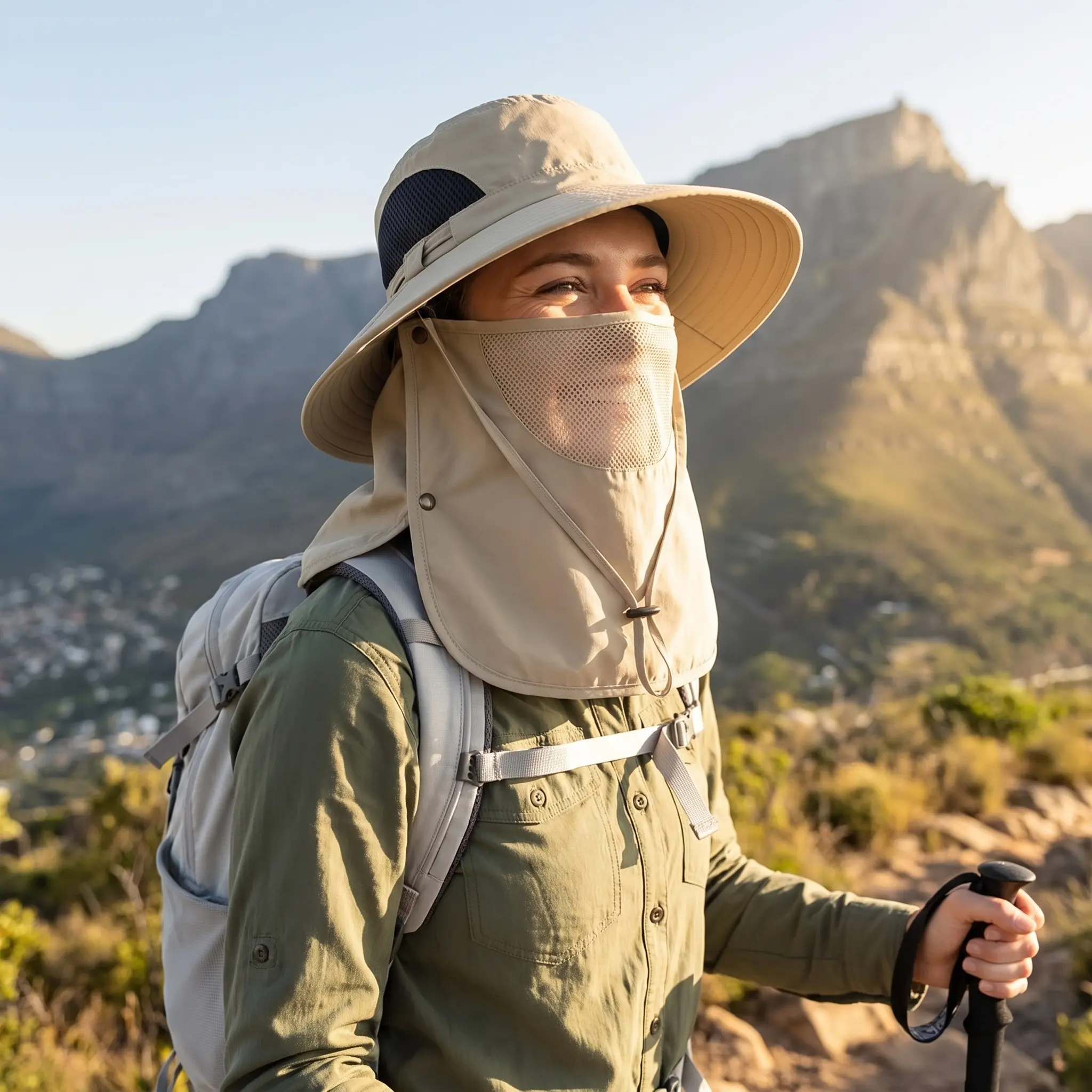 Sports & Outdoor Neck Protection Sun Hat, Breathable UV-Resistant Outdoor Accessory for Hiking Fishing Hat With Face Neck Cover Ultimate Sun Protection  Full Coverage Sun Hat UPF50+ No More Sunburn This Sun Hat Saved My Summer Outdoor Trip