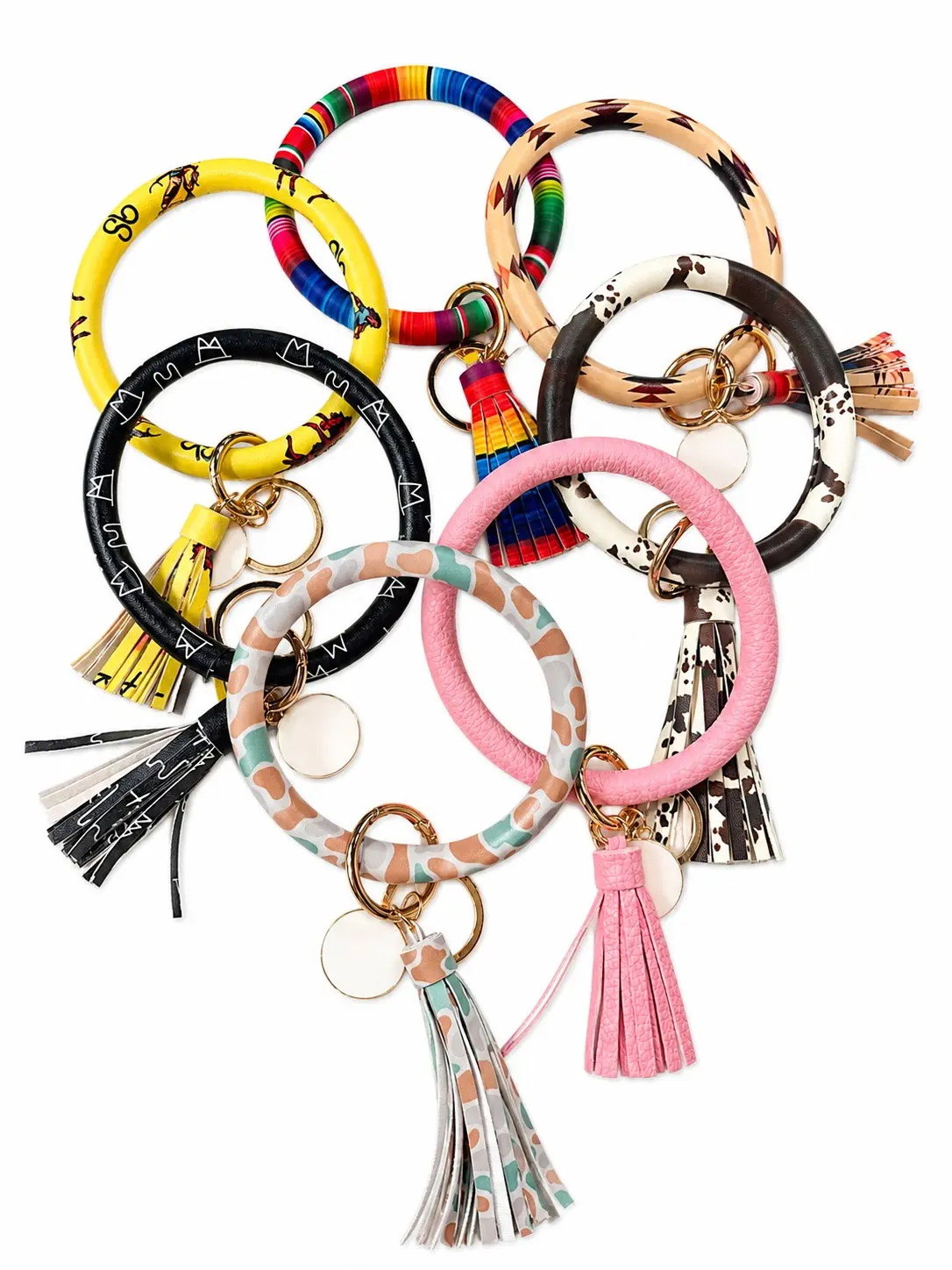 Bangle Keyring with Charms in Multiple Colors - Perfect for Adding a Pop of Color to Your Keychain