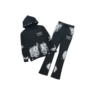 Filip Black Hoodie/Stacked Pant Track Set