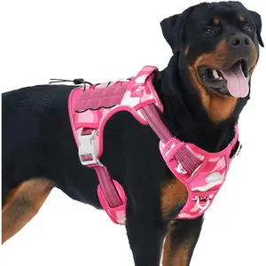 Tactical Dog Harness for Small to Large Dogs  No Pull Adjustable Pet Harness Reflective K9 Working Training Easy Control Pet Vest Military Service Dog Harnesses