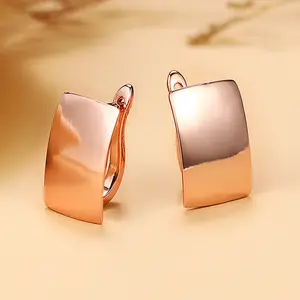 Matching Couple Earrings Sleek Rectangle Rose Gold Ear Cuff Glam Statement Ear Jewelry