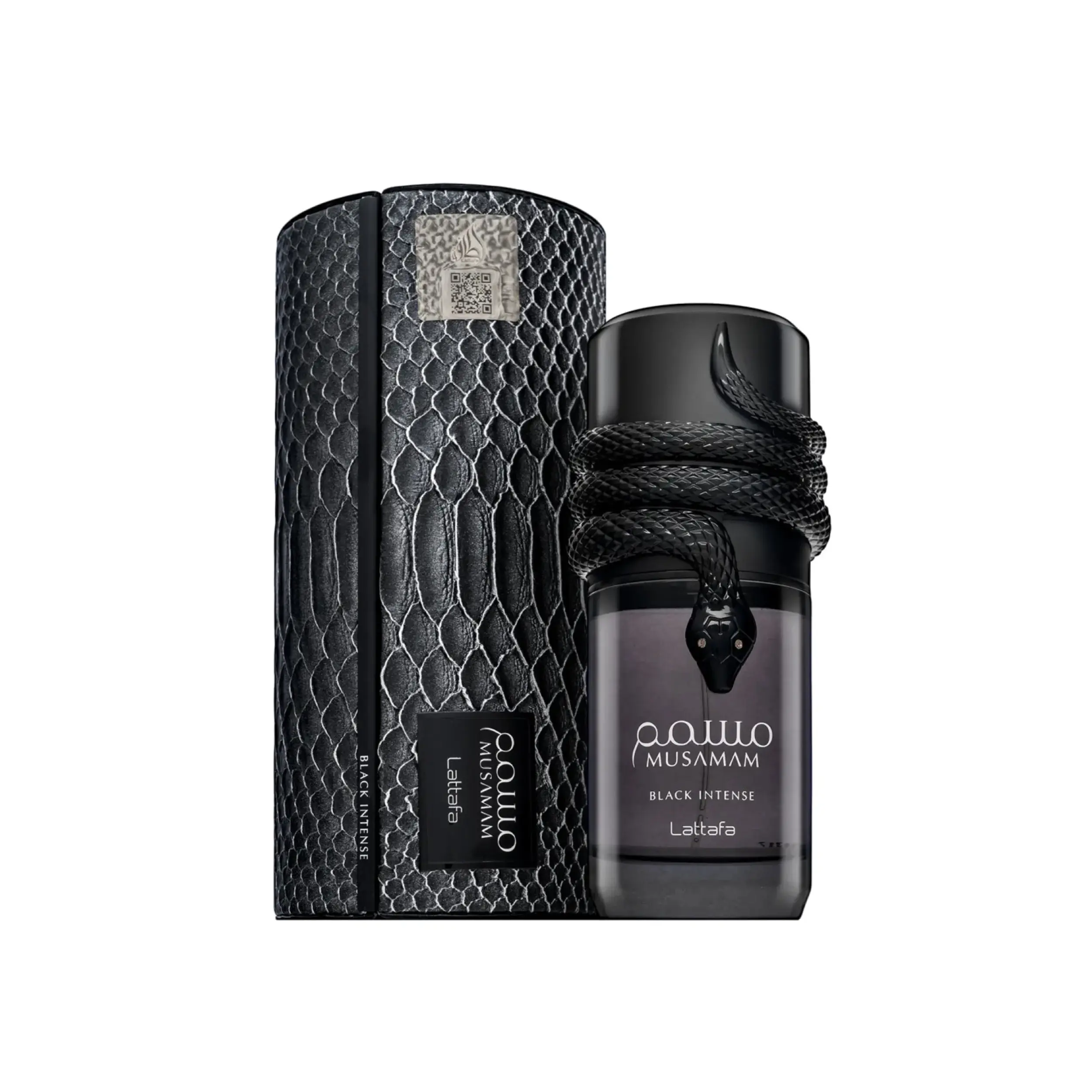 Lattafa Musamam Black Intense Eau de Parfum, Luxurious Aromatic Woody Men's Fragrance with Lavender and Cedarwood, 100ml / 3.4 fl oz, Powerful, Masculine, Adults, Single Item, Scent, Edp, Nutmeg Blend, Liquid