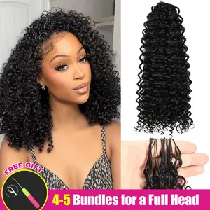 ISEE HAIR Kinky Curly Crochet Hair Human Hair Extensions Miracle Knots Pre-Separated 50g/Pack (32-38 Strands Per Pack）– Knotless Boho Braids, 4-5 Packs for Full Head, Protective Hairstyles Vacation Hair #Summervibe#ISEECrochetNewArrivals