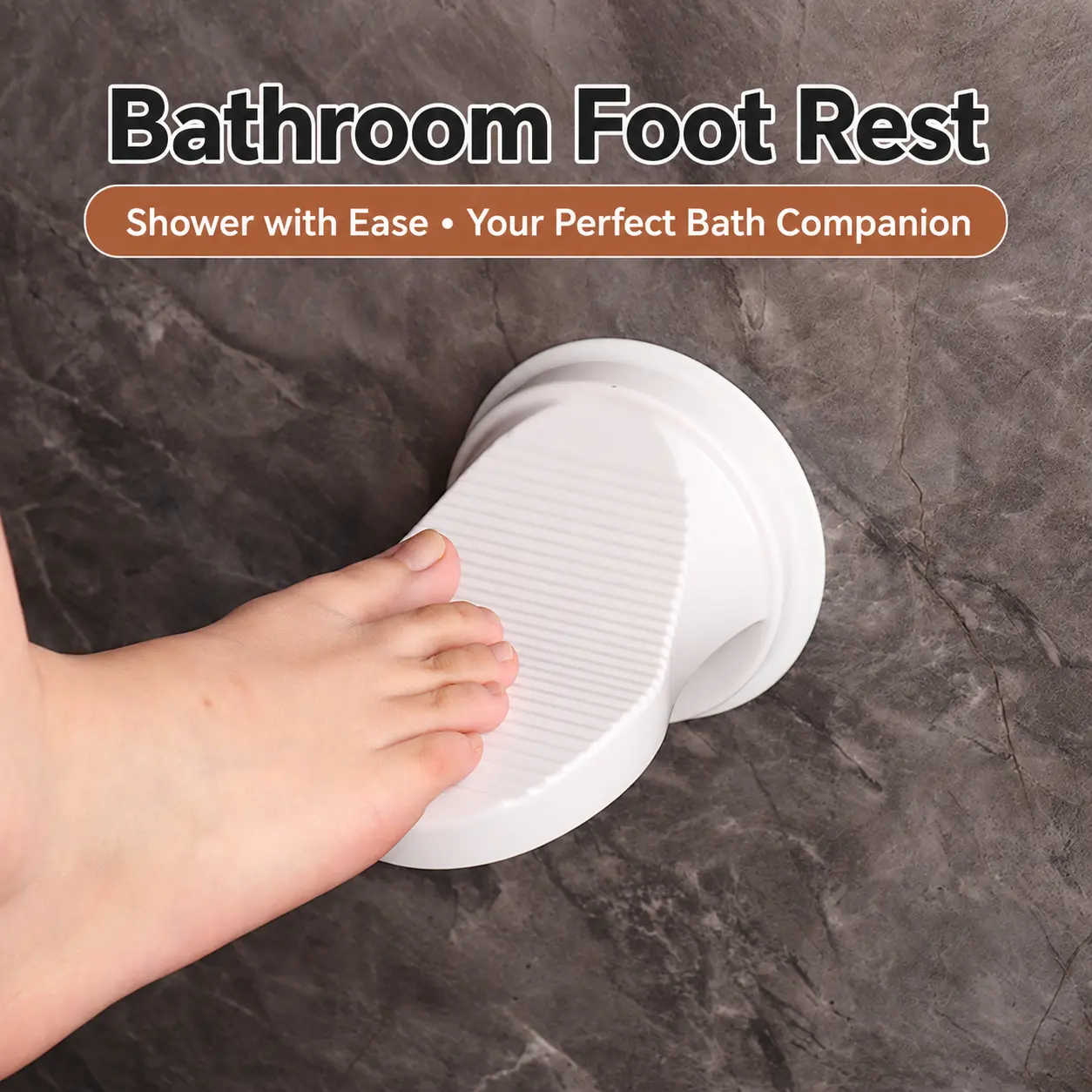 Shower Foot Rest, Bathroom Pedal with Suction Cup Shower Shaving Legs Aid, No Drilling for Home Hotel Bathroom Toilet Use lll