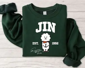 Jin Est 1992 Sweatshirt, Hoodie BT21 Chibi Cute Sweater, Gift for fan, KPOP tour 2026
