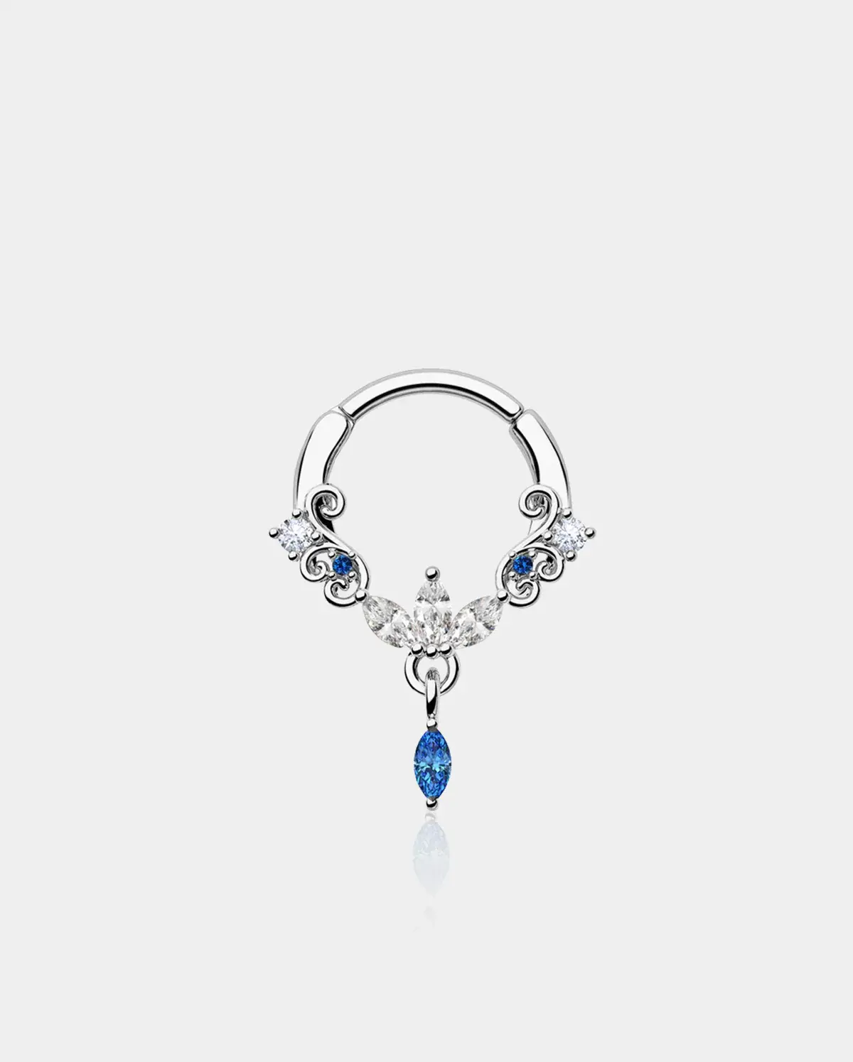 Lotus CZ Clicker Septum Ring