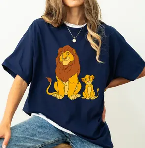 The Lion King Young Simba and Mufasa T-Shirt, Family Matching Shirts Top Womenswear