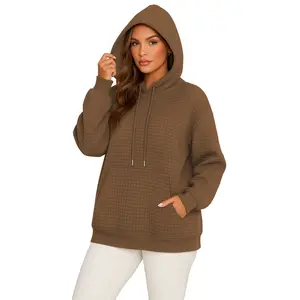 Women's Waffle-Knit Hoodie with Hood - Perfect for Fall & Winter - Oversized Fit - Ideal for Casual Outings & Everyday Wear hoodies women winter outfits sweatshirts women toasty  hoodie