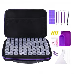 120 Slot Diamond Painting Storage Box, Portable Jewelry Organizer, Multi-Functional Craft Kit Container, Includes Tools and Accessories