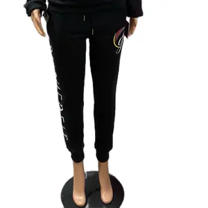 Crushedfit Women's Black Joggers with Logo Side Stripes for Comfort and Style Versatile Casual Wear for All-Day Comfort